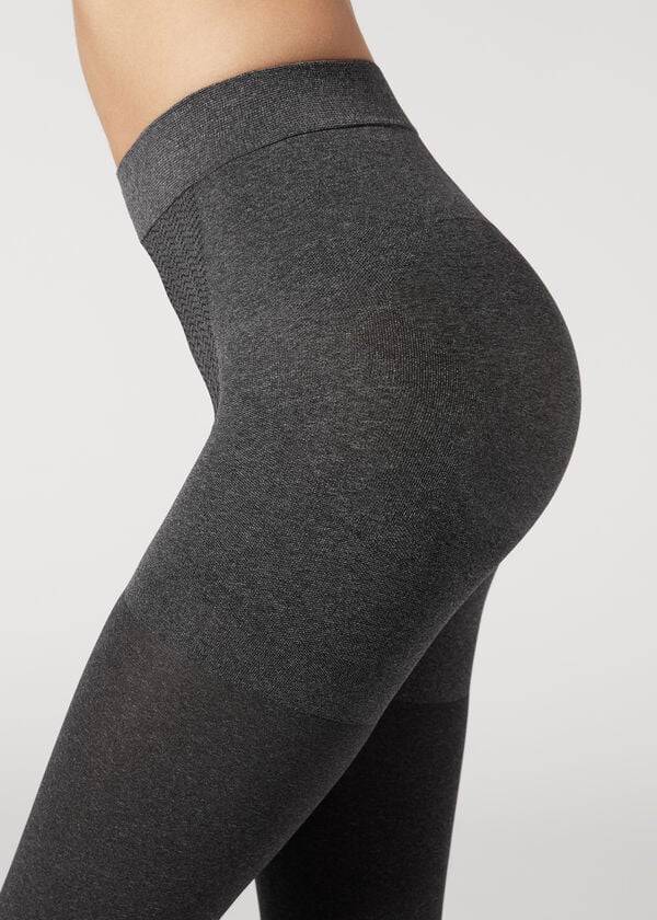 grey womens calzedonia 80 denier super opaque total shaper tight
