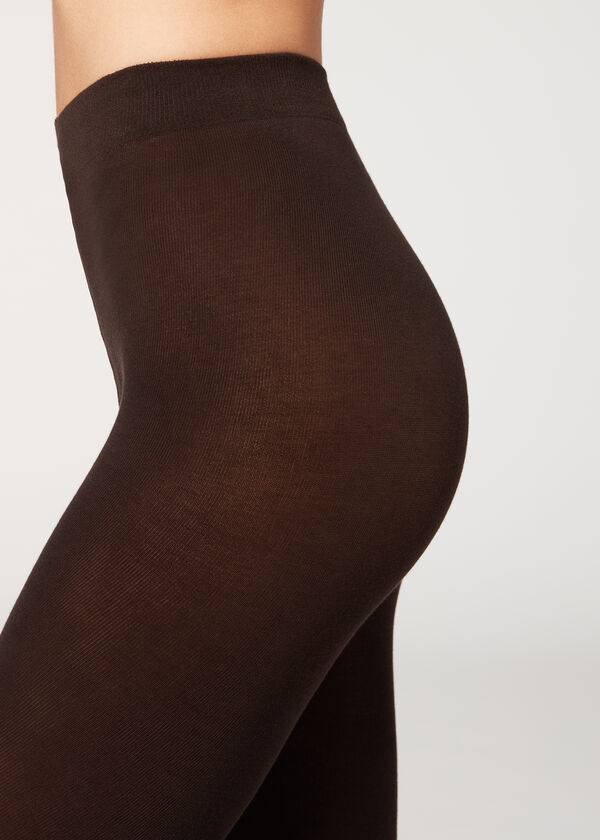 coffee womens calzedonia opaque 150 denier in eco cotton tight