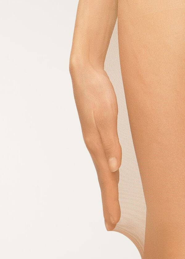 khaki womens calzedonia 30 denier sheer shaping with control top tight